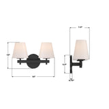 Crystorama Colton 16'' Black Sconce