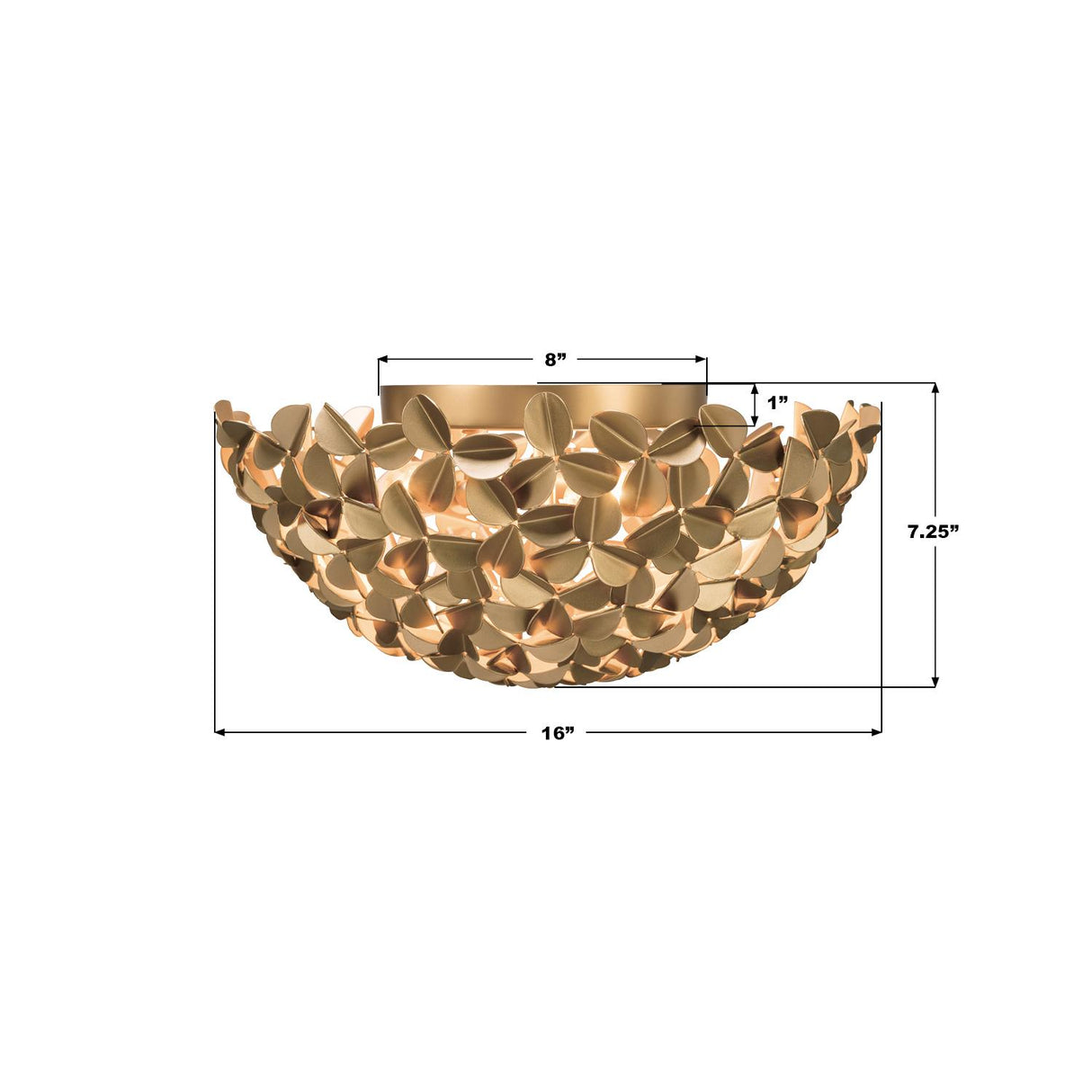 Crystorama Cora 16'' Soft Gold Flush Mount