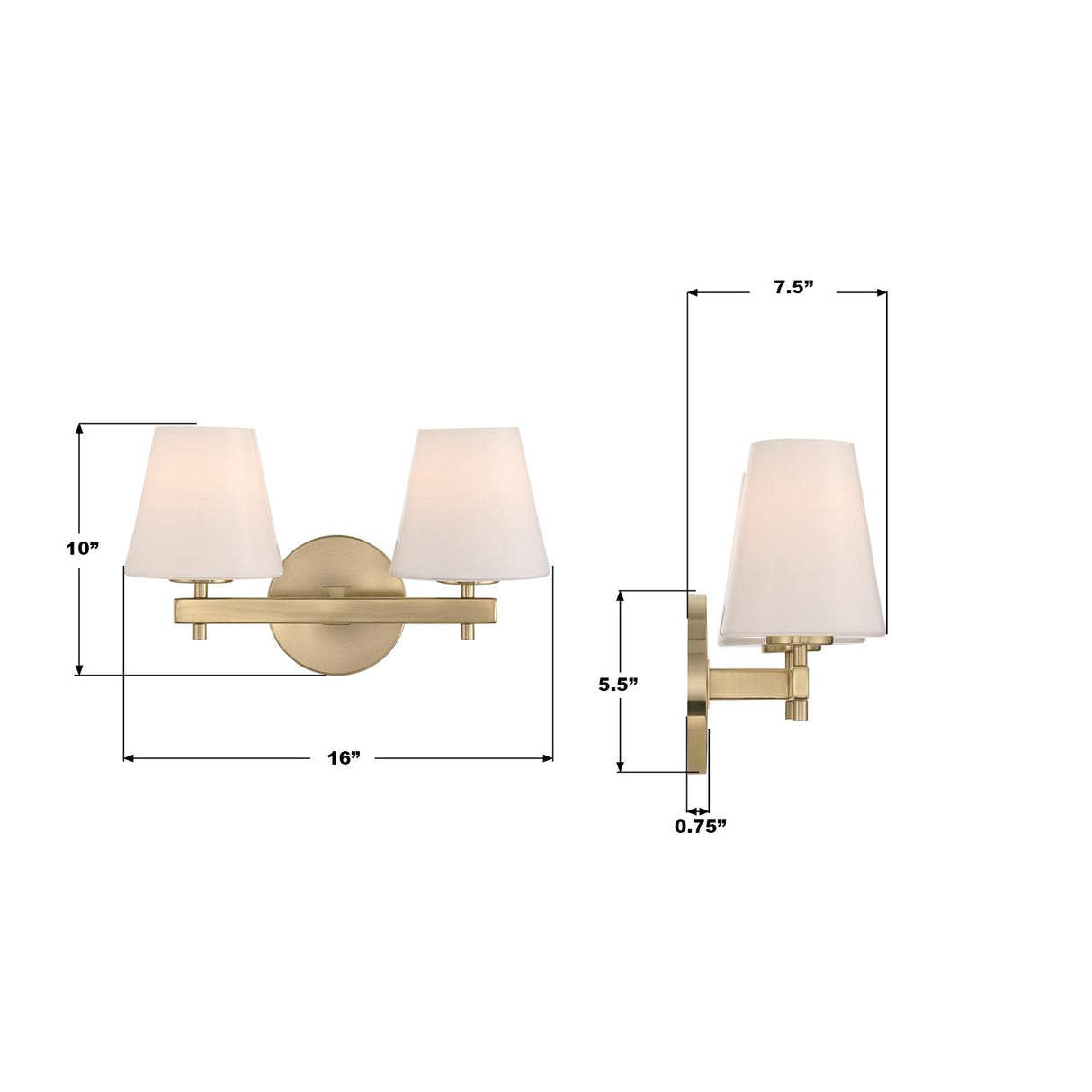 Crystorama Colton 16'' Vibrant Gold Sconce