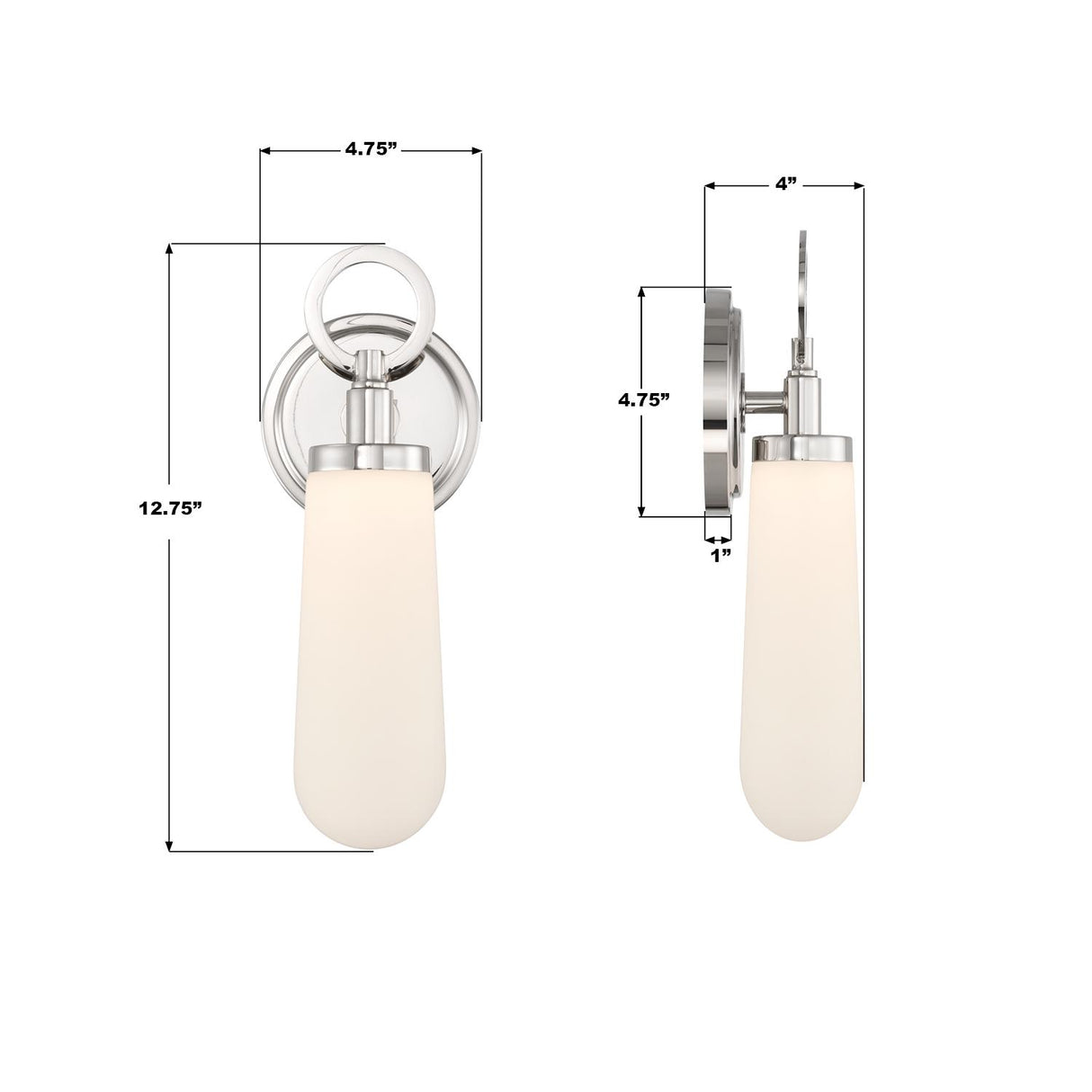 Crystorama Calvin 4.75'' Integrated LED Polished Nickel Sconce