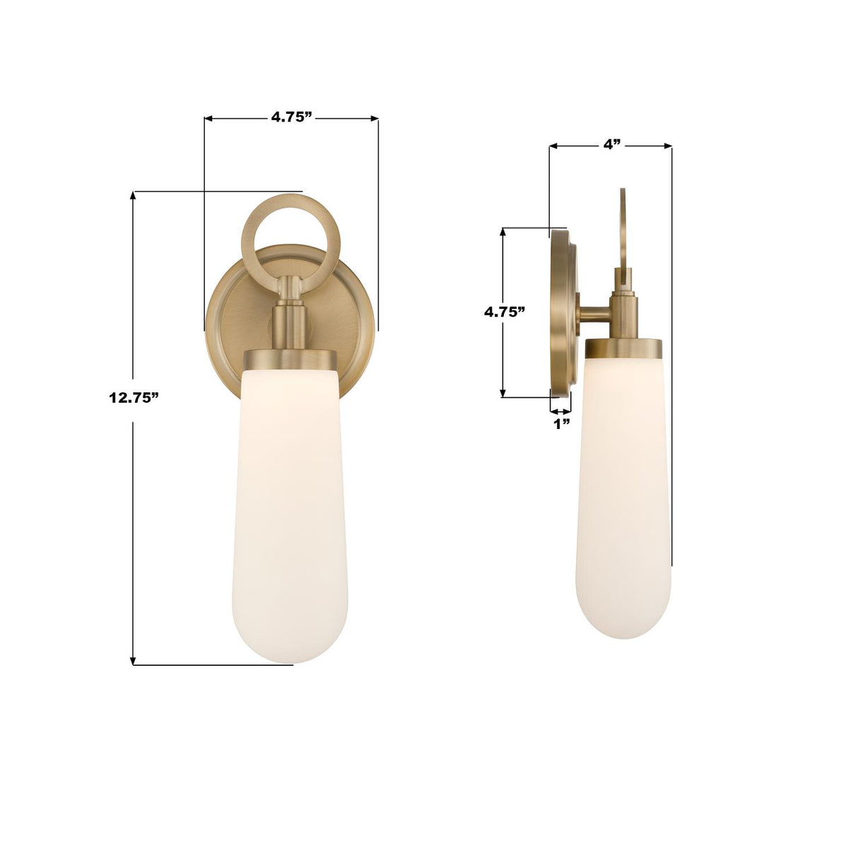 Crystorama Calvin 4.75'' Integrated LED Vibrant Gold Sconce