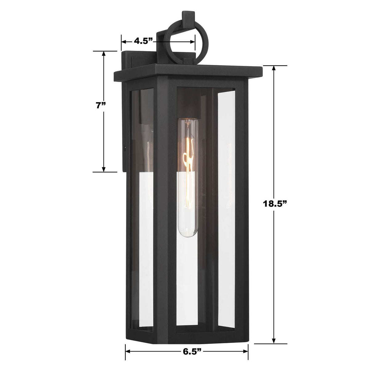 Crystorama Boadie 6.5'' LED Matte Black Outdoor Sconce