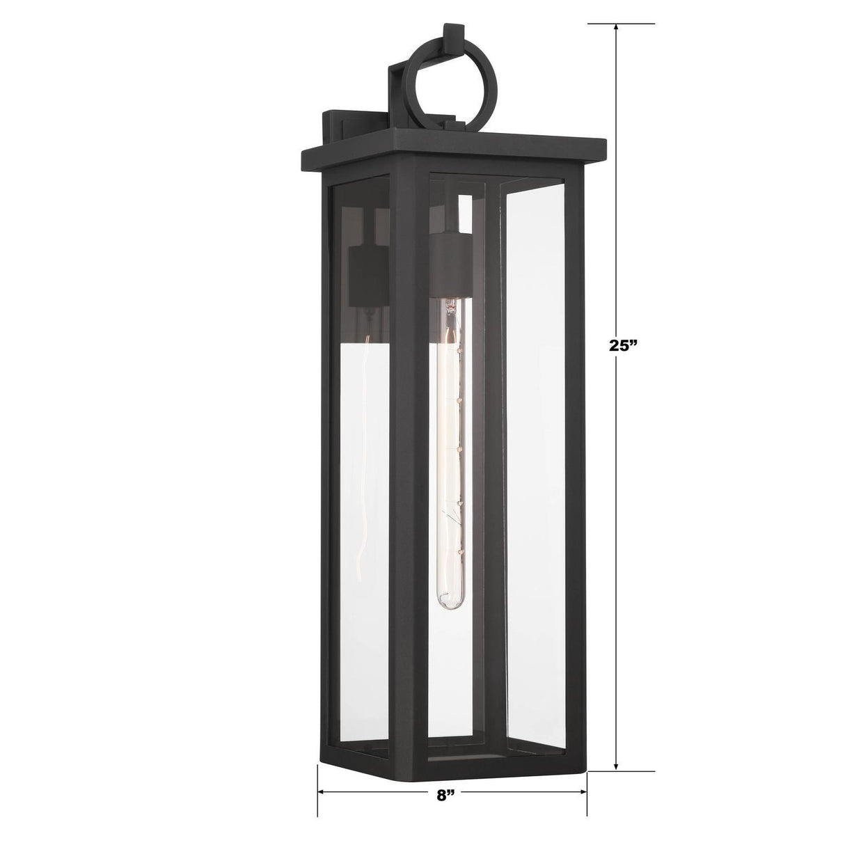Crystorama Boadie 8'' LED Matte Black Outdoor Sconce