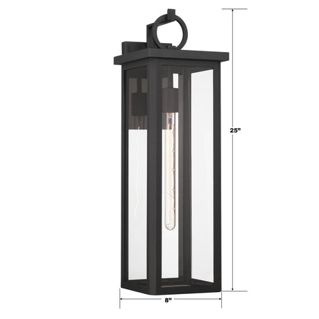 Crystorama Boadie 8'' LED Matte Black Outdoor Sconce