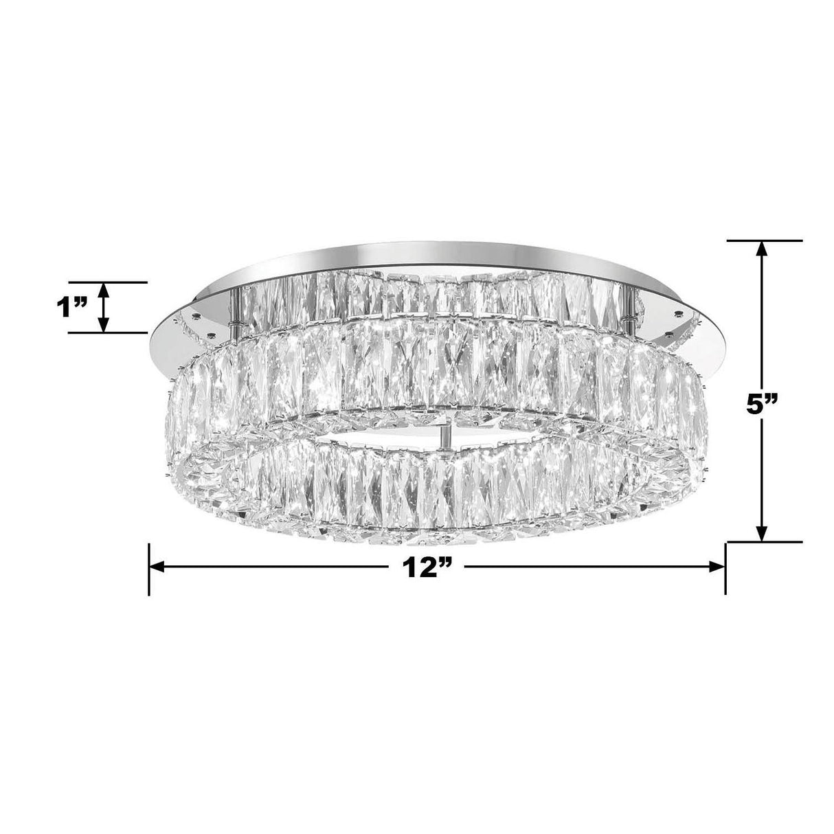 Crystorama Kinsley 18'' Polished Chrome Flush Mount