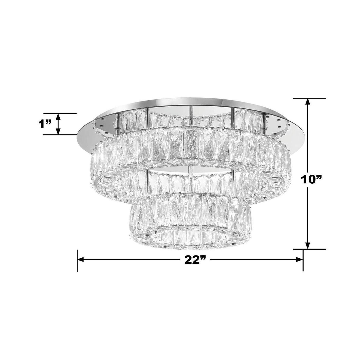 Crystorama Kinsley 20'' Polished Chrome Flush Mount