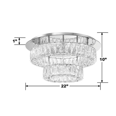 Crystorama Kinsley 20'' Polished Chrome Flush Mount