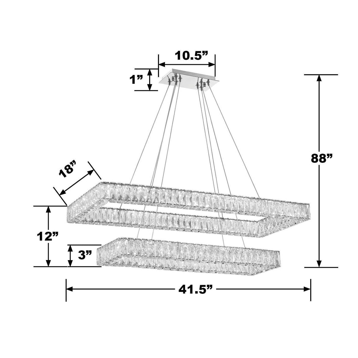 Crystorama Kinsley 41.5'' Polished Chrome Chandelier