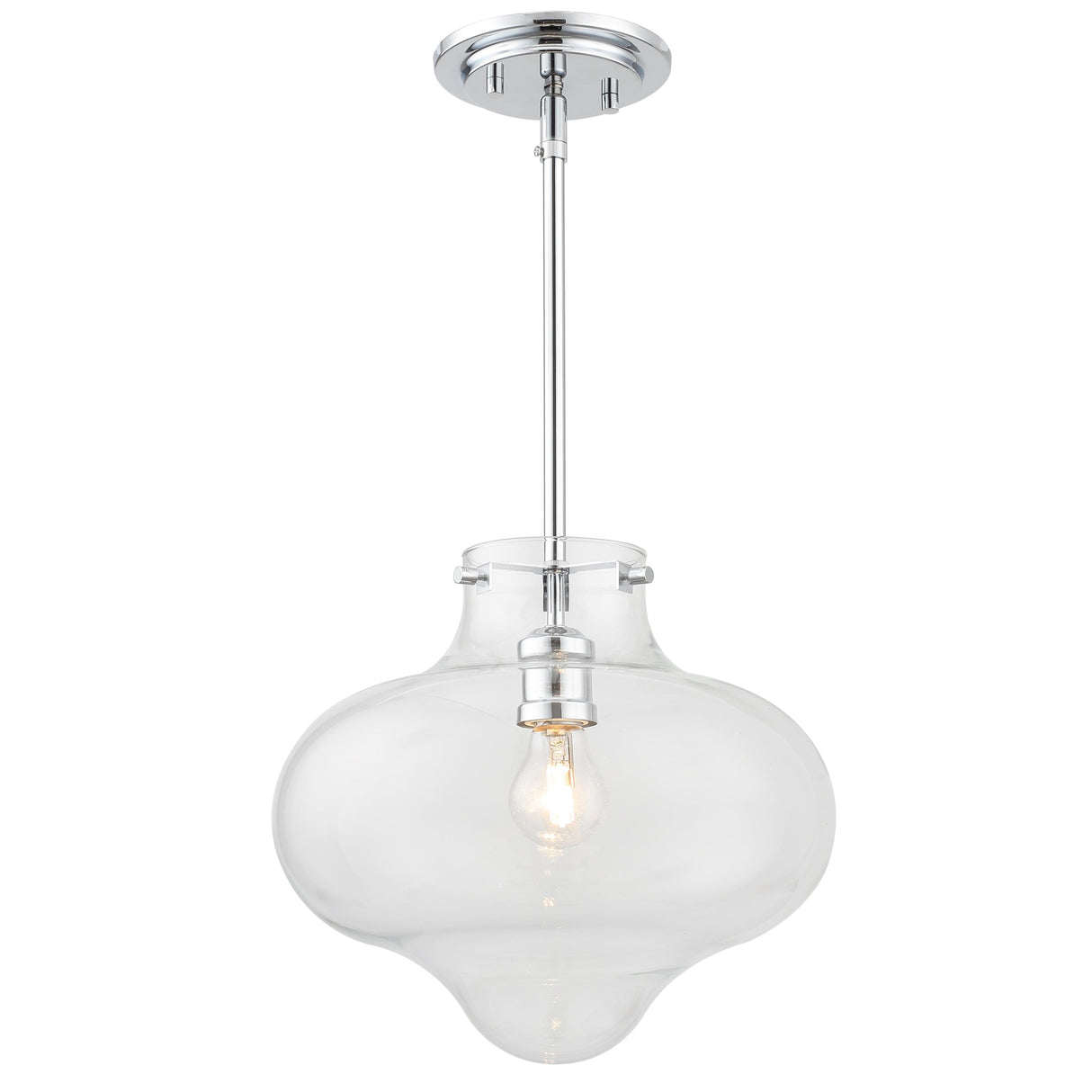 Crystorama Kai 12" Polished Chrome Pendant