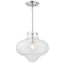Crystorama Kai 12" Polished Chrome Pendant