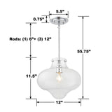 Crystorama Kai 12" Polished Chrome Pendant