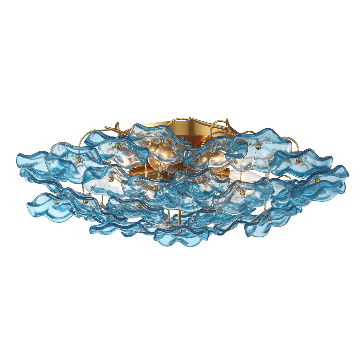 Crystorama Esme 22.5'' Aged Brass Semi Flush Mount