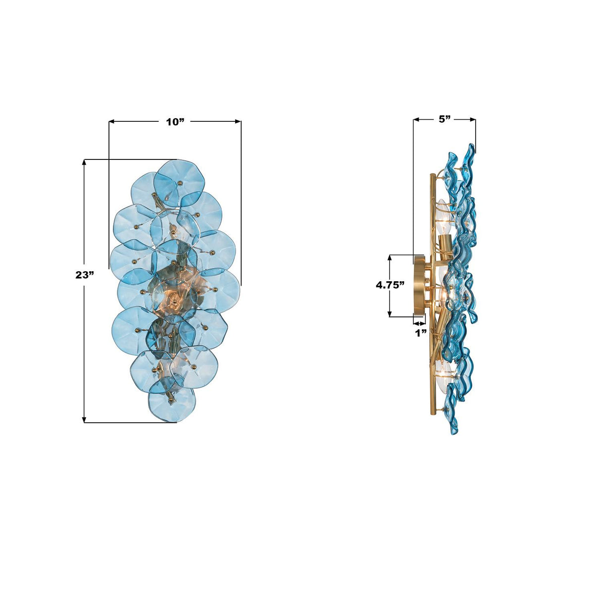 Crystorama Esme 23'' Aged Brass Sconce