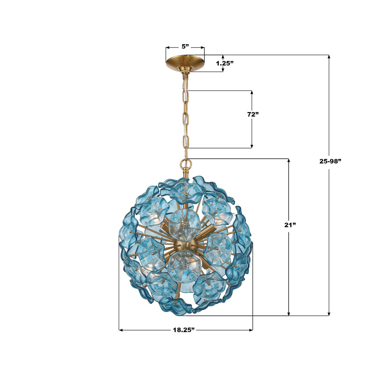Crystorama Esme 18.25'' Aged Brass Chandelier