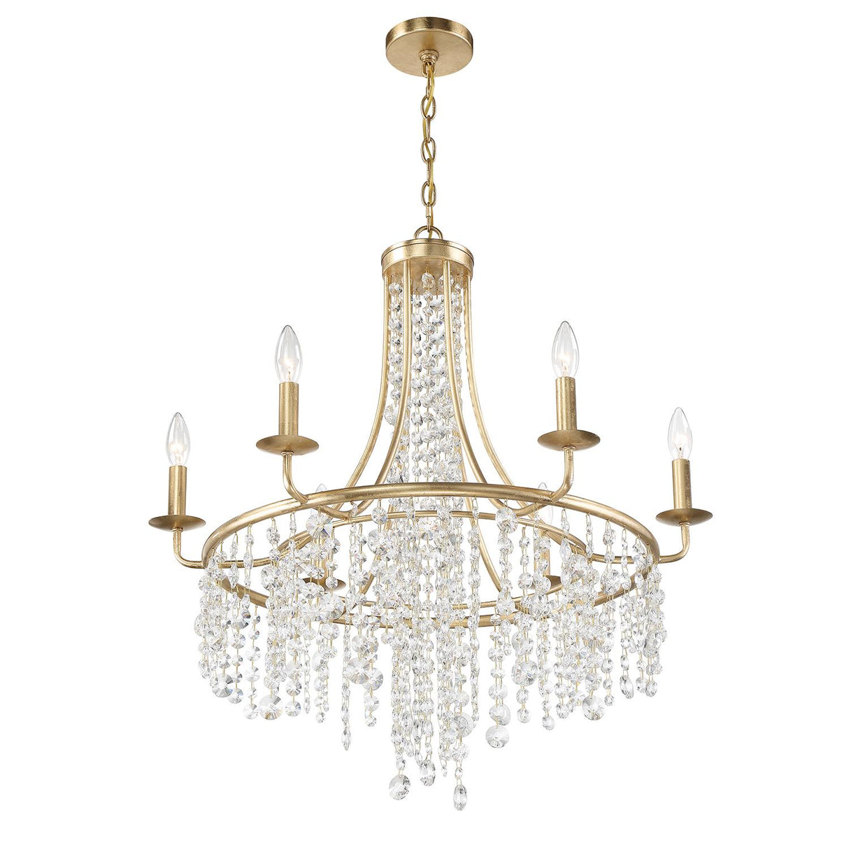 Crystorama Gabrielle 28'' Antique Gold Chandelier