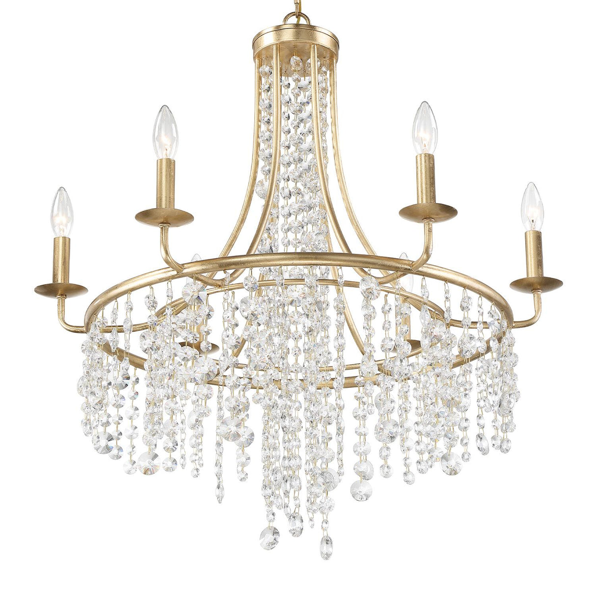 Crystorama Gabrielle 28'' Antique Gold Chandelier