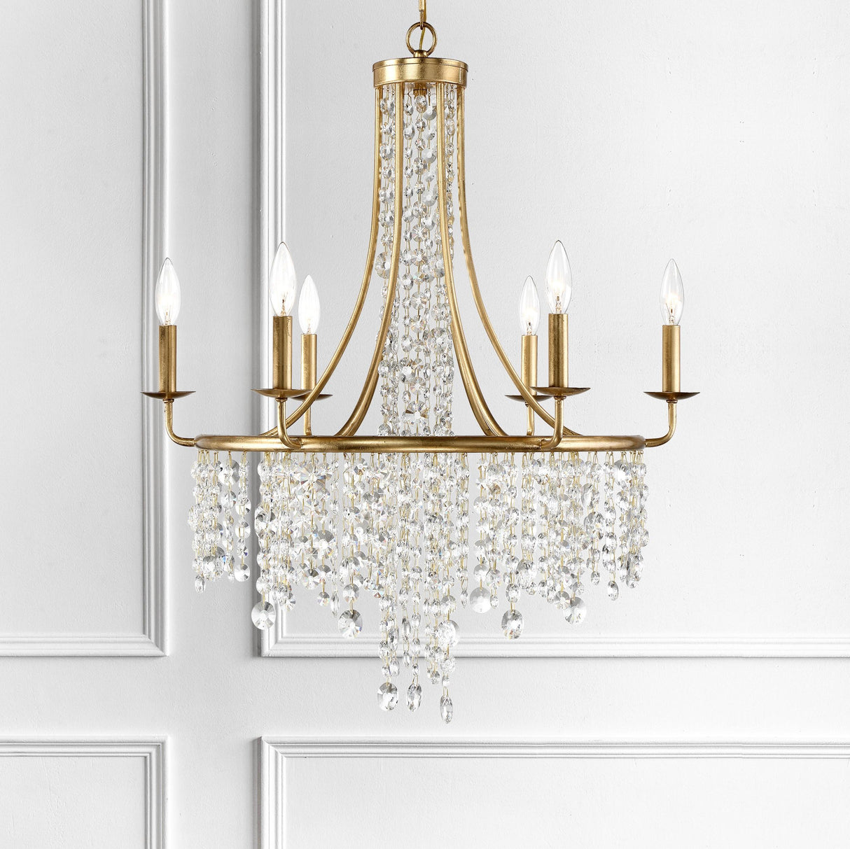 Crystorama Gabrielle 28'' Antique Gold Chandelier