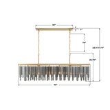 Crystorama Gemma 52'' Modern Gold Linear Chandelier