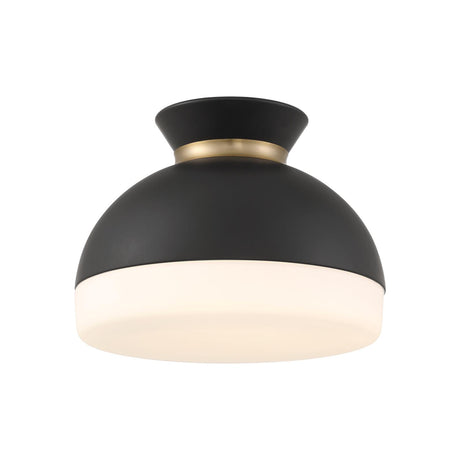 Crystorama Brian Patrick Flynn Gidget 15'' Matte Black + Vibrant Gold Flush Mount
