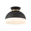 Crystorama Brian Patrick Flynn Gidget 15'' Matte Black + Vibrant Gold Flush Mount
