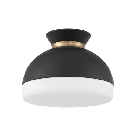 Crystorama Brian Patrick Flynn Gidget 15'' Matte Black + Vibrant Gold Flush Mount