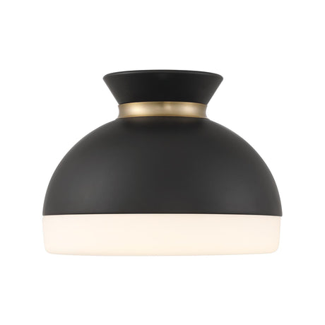 Crystorama Brian Patrick Flynn Gidget 15'' Matte Black + Vibrant Gold Flush Mount