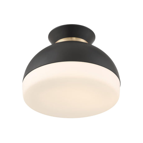 Crystorama Brian Patrick Flynn Gidget 15'' Matte Black + Vibrant Gold Flush Mount