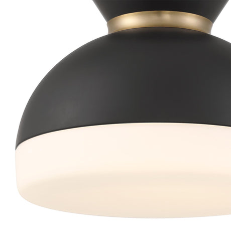 Crystorama Brian Patrick Flynn Gidget 15'' Matte Black + Vibrant Gold Flush Mount