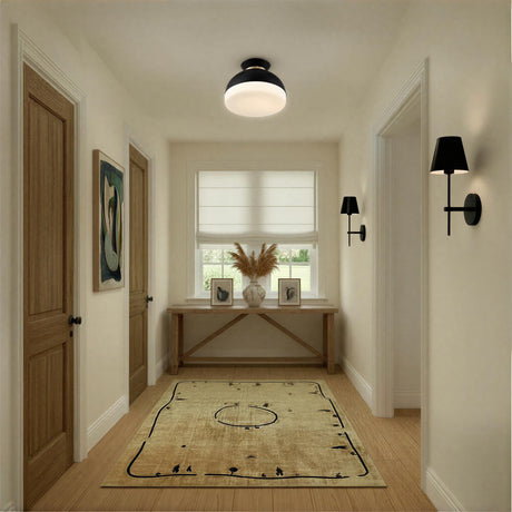 Crystorama Brian Patrick Flynn Gidget 15'' Matte Black + Vibrant Gold Flush Mount