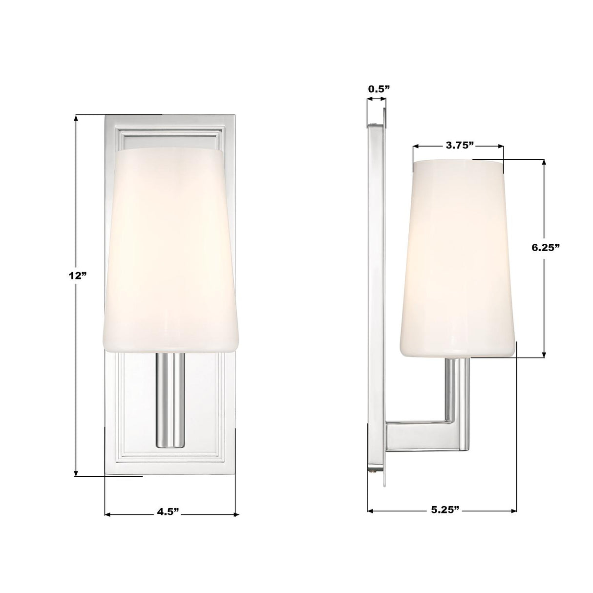 Crystorama Hogan 4.5'' Polished Chrome Sconce