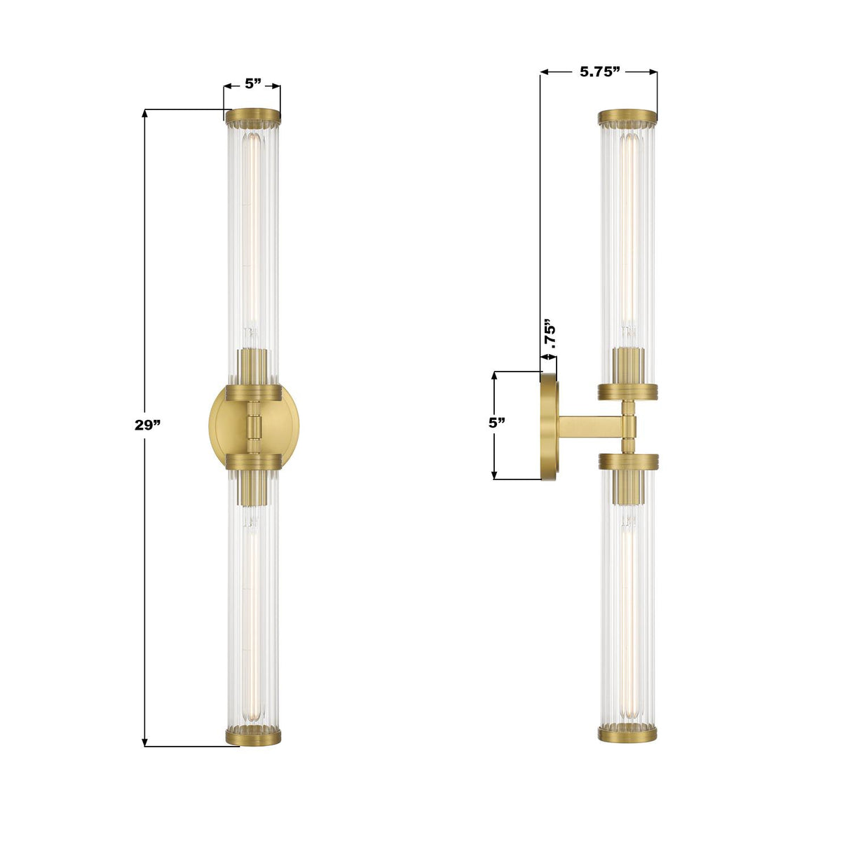 Crystorama Jarvis 29'' LED Aged Brass Sconce