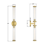 Crystorama Jarvis 29'' LED Aged Brass Sconce