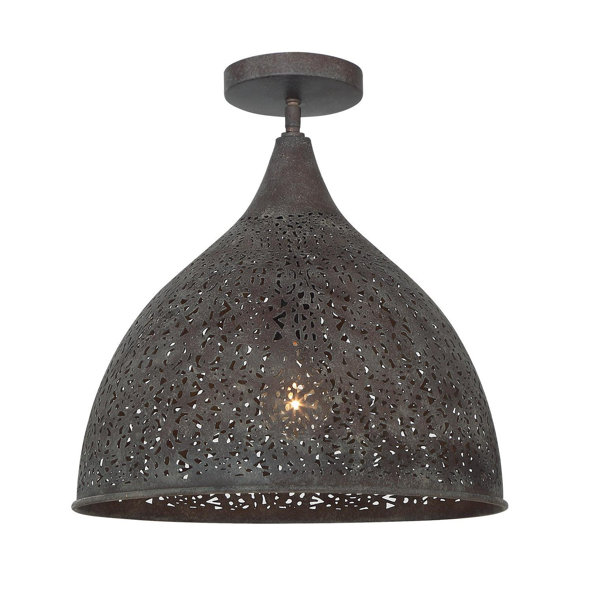Crystorama Jasmine 14'' Forged Bronze Semi Flush Mount