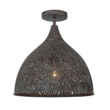 Crystorama Jasmine 14'' Forged Bronze Semi Flush Mount