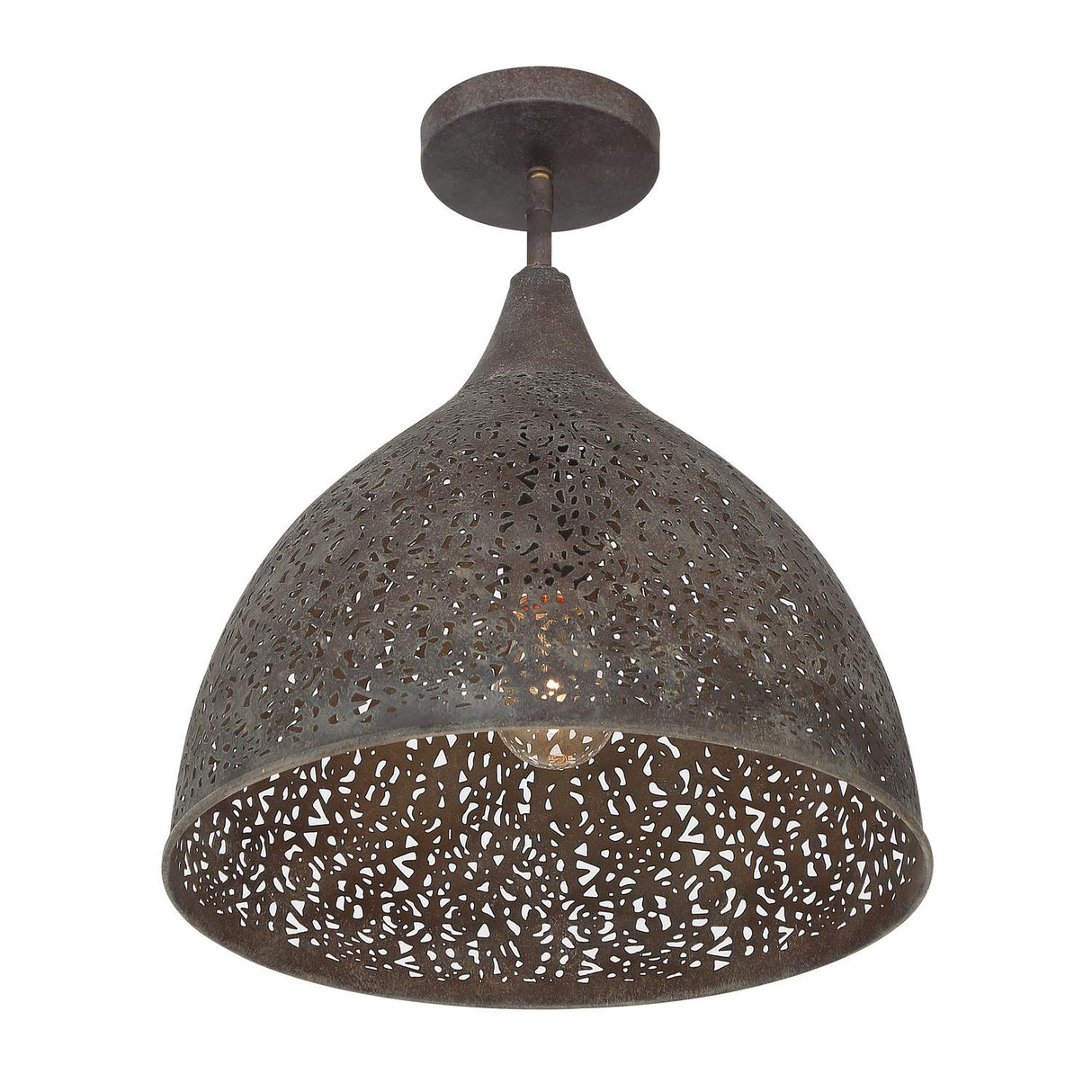 Crystorama Jasmine 14'' Forged Bronze Semi Flush Mount