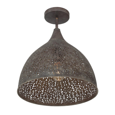 Crystorama Jasmine 14'' Forged Bronze Semi Flush Mount