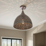 Crystorama Jasmine 14'' Forged Bronze Semi Flush Mount