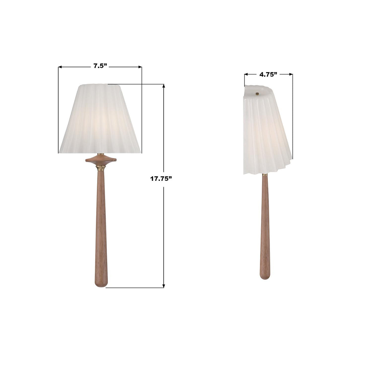 Crystorama Jules 7.5'' LED Aged Brass + Wood Sconce