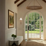 Crystorama Jules 7.5'' LED Aged Brass + Wood Sconce