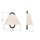Crystorama Jojo 11.75'' Vibrant Gold + Matte Black Sconce