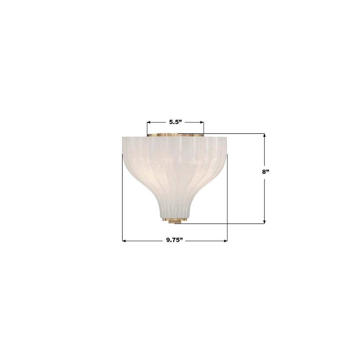 Crystorama Layton 9.75'' Luxe Gold Semi Flush Mount