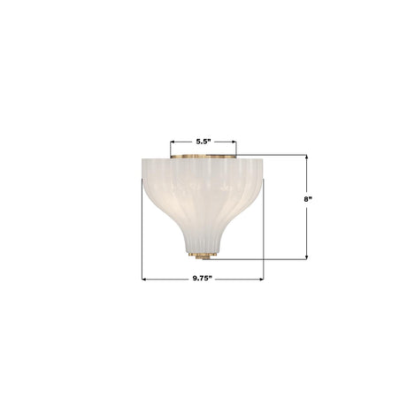Crystorama Layton 9.75'' Luxe Gold Semi Flush Mount