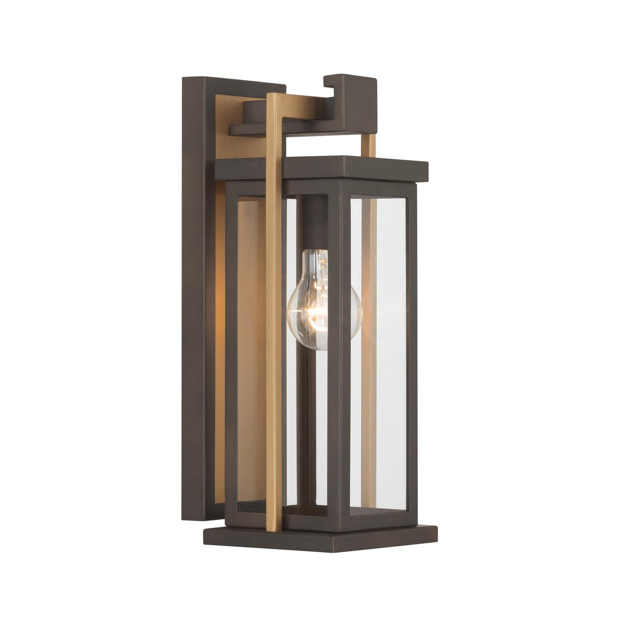 Crystorama Lendel 6'' Twilight Bronze + Textured Gold Outdoor Sconce