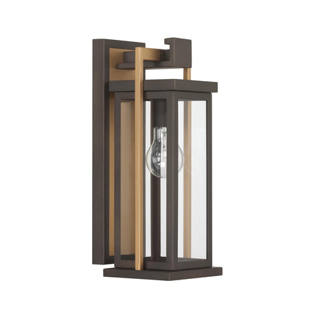 Crystorama Lendel 6'' Twilight Bronze + Textured Gold Outdoor Sconce