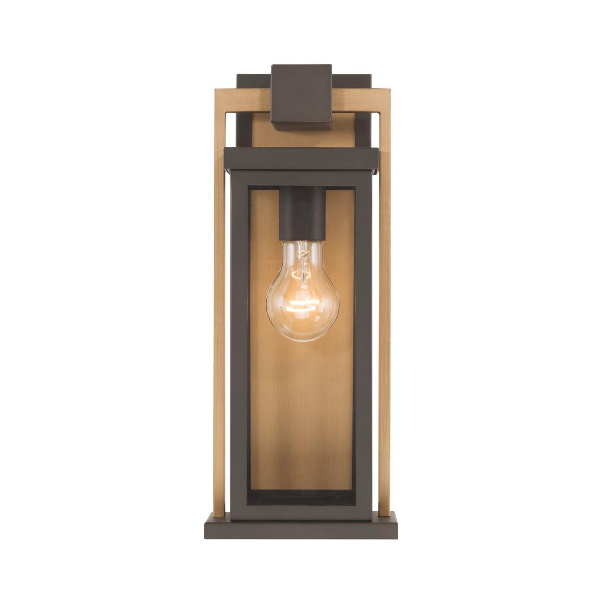 Crystorama Lendel 6'' Twilight Bronze + Textured Gold Outdoor Sconce