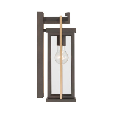 Crystorama Lendel 6'' Twilight Bronze + Textured Gold Outdoor Sconce