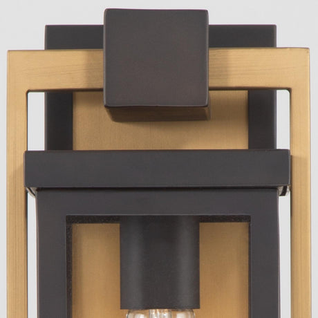 Crystorama Lendel 6'' Twilight Bronze + Textured Gold Outdoor Sconce