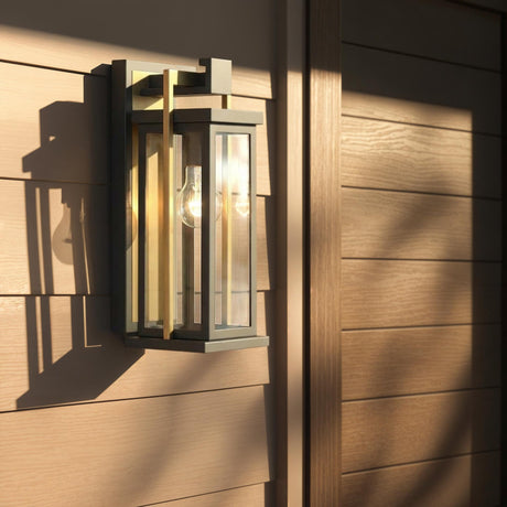 Crystorama Lendel 6'' Twilight Bronze + Textured Gold Outdoor Sconce