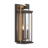 Crystorama Lendel 8'' Twilight Bronze + Textured Gold Outdoor Sconce