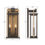 Crystorama Lendel 8'' Twilight Bronze + Textured Gold Outdoor Sconce